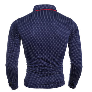 New Spring Fashion Men's Long Sleeve Polo Shirt