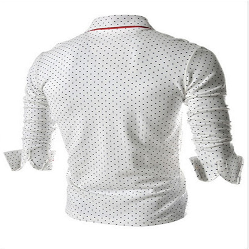 New Spring Fashion Men's Long Sleeve Polo Shirt