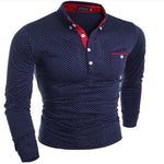 New Spring Fashion Men's Long Sleeve Polo Shirt