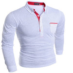 New Spring Fashion Men's Long Sleeve Polo Shirt