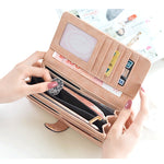 Faux Suede™ - Long Wallet Women Matte Leather Lady Purse