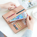 Faux Suede™ - Long Wallet Women Matte Leather Lady Purse