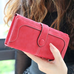 Faux Suede™ - Long Wallet Women Matte Leather Lady Purse