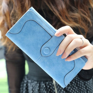 Faux Suede™ - Long Wallet Women Matte Leather Lady Purse