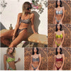 Women's Swimwear Snakeskin and Leopard Bikinis Print Two-Piece Triangle Cheeky Bottom