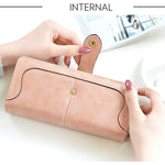 Faux Suede™ - Long Wallet Women Matte Leather Lady Purse