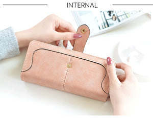 Faux Suede™ - Long Wallet Women Matte Leather Lady Purse