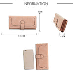 Faux Suede™ - Long Wallet Women Matte Leather Lady Purse