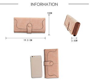 Faux Suede™ - Long Wallet Women Matte Leather Lady Purse