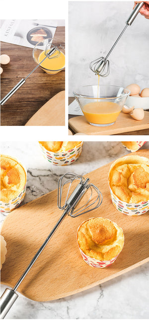 Egg Beater Mixer - Egg Whisk Mini, Semi Automatic Hand Mixer, Cooking  Utensils, Stainless Steel 