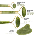 Jade Roller Anti-Aging Face Massager and Gua Sha Jade Stone