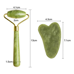 Jade Roller Anti-Aging Face Massager and Gua Sha Jade Stone