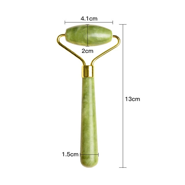 Jade Roller Anti-Aging Face Massager and Gua Sha Jade Stone