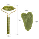 Jade Roller Anti-Aging Face Massager and Gua Sha Jade Stone