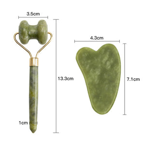 Jade Roller Anti-Aging Face Massager and Gua Sha Jade Stone