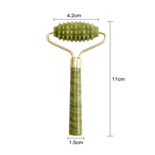 Jade Roller Anti-Aging Face Massager and Gua Sha Jade Stone