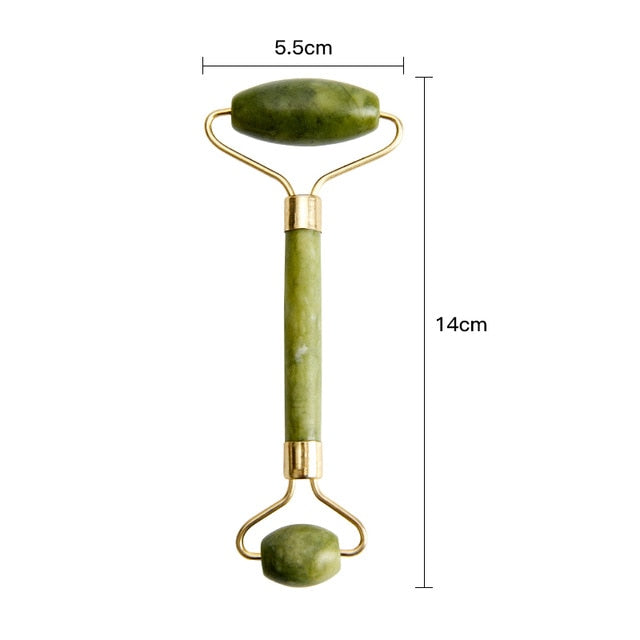 Jade Roller Anti-Aging Face Massager and Gua Sha Jade Stone