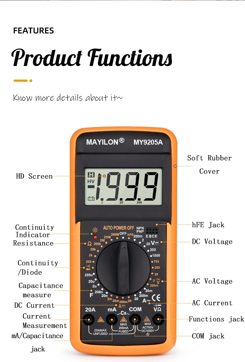 Mayilon Professional Digital Multimeter Tester